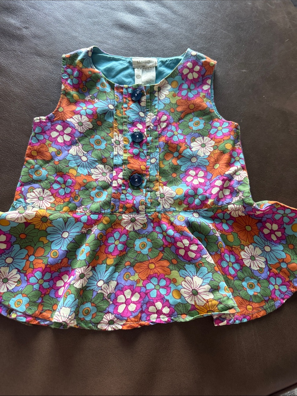 Matilda Jane Floral Peplum Top in Turquoise, Purple, Orange, White